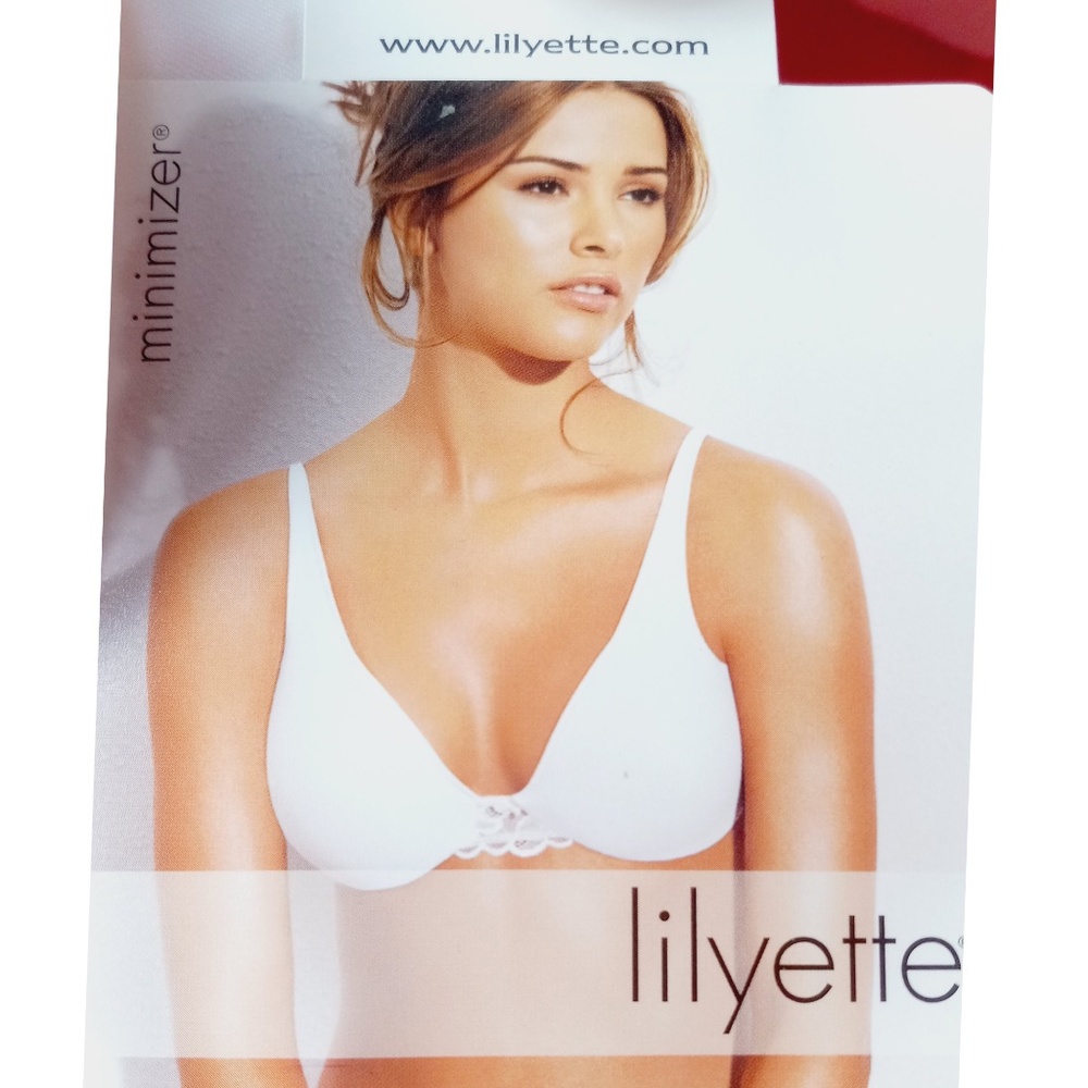 LILYETTE 480 Tailored Lace Minimizer Underwire Bra White NWT Size 42DDD